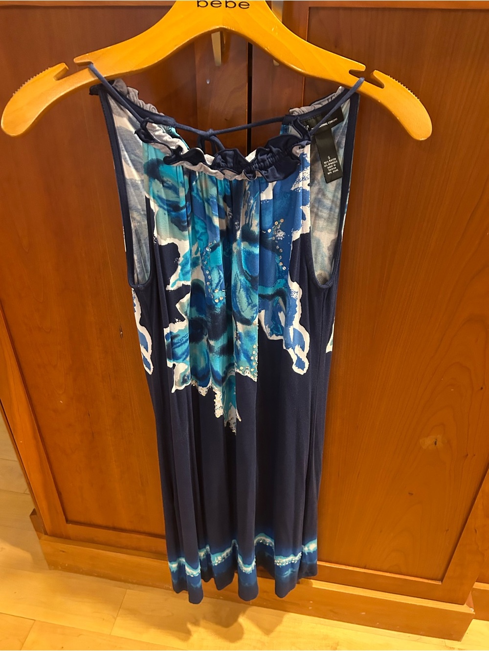 INC International Concepts Navy Blue Floral Midi Dress